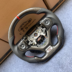czd auto parts carbon fiber steering wheel for Honda 9th gen Civic/SI 2012-2015/Honda FK2 with red stripe