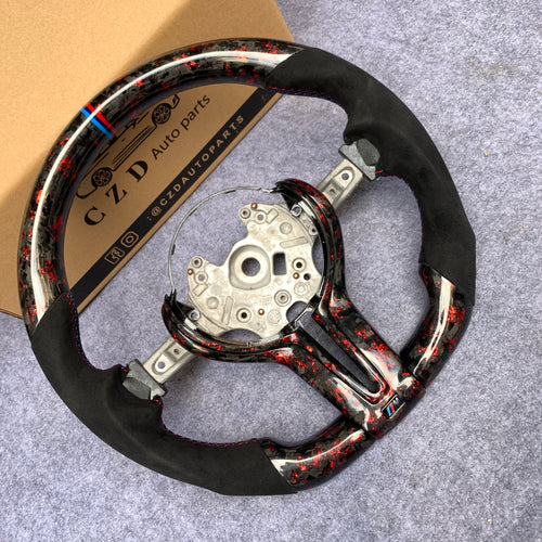 CZD Autoparts for BMW M1 M2 M3 M4 F80 F82 F83 carbon fiber steering wheel M-color stripe line