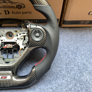 czd auto parts carbon fiber steering wheel for Honda 9th gen Civic/SI 2012-2015/Honda FK2 with red stripe