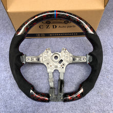 Load image into Gallery viewer, CZD Autoparts for BMW M1 M2 M3 M4 X5M X6M carbon fiber steering wheel round top and flat bottom