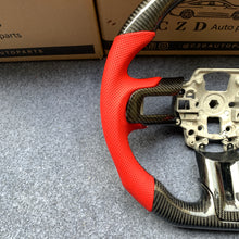 Load image into Gallery viewer, CZD autoparts for Ford Mustang 2015-2017 carbon fiber steering wheel with red perforated leather side