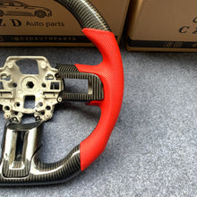 Load image into Gallery viewer, CZD autoparts for Ford Mustang 2015-2017 carbon fiber steering wheel with red perforated leather side