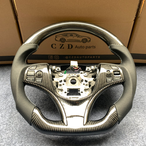 czd auto parts carbon fiber steering wheel for Acura MDX with black perforated leather