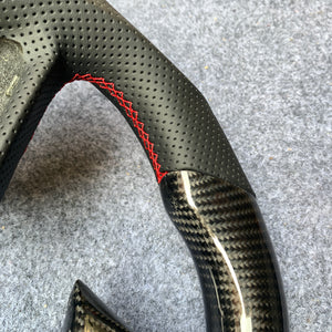 czd auto parts carbon fiber steering wheel for Infiniti Q50 with red stitch and stripe