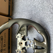 Load image into Gallery viewer, czd auto parts carbon fiber steering wheel for Infiniti Q50 with red stitch and stripe