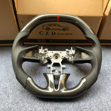 Load image into Gallery viewer, czd auto parts carbon fiber steering wheel for Infiniti Q50 with red stitch and stripe