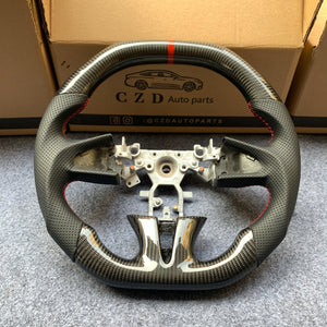 czd auto parts carbon fiber steering wheel for Infiniti Q50 with red stitch and stripe