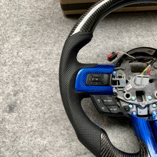 Load image into Gallery viewer, czd auto parts carbon fiber steering wheel for Ford Mustang/Ford SHELBY GT350 with blue carbon fiber trim