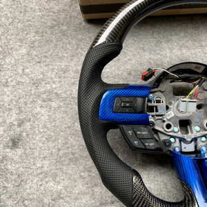 czd auto parts carbon fiber steering wheel for Ford Mustang/Ford SHELBY GT350 with blue carbon fiber trim