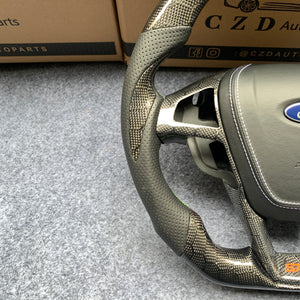 czd auto parts carbon fiber steering wheel for Ford Edge SE ST AWD 2015-2020 with airbag cover