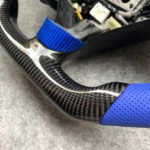 czd auto parts carbon fiber steering wheel for Accord V6/Forum/coupe/CL9/CL7 with blue perforated leather