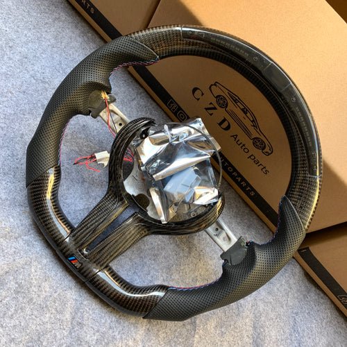 CZD Autoparts for BMW M1 M2 M3 M4 X5M X6M carbon fiber steering wheel gloss black carbon fiber trim
