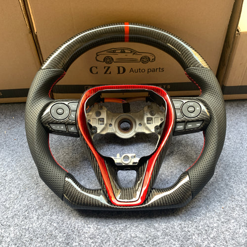 czd auto parts carbon fiber steering wheel for Toyota Corolla 2019-2020 with red stripe