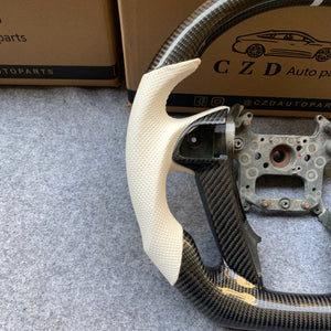 czd auto parts carbon fiber steering wheel for Honda Odyssey 2011-2017 with white perforated leather