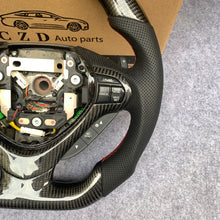 Load image into Gallery viewer, czd auto parts carbon fiber steering wheel for Acura TSX 2009-2014 with red stitch and black leather