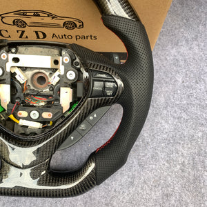 czd auto parts carbon fiber steering wheel for Acura TSX 2009-2014 with red stitch and black leather