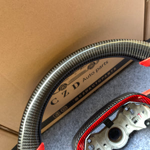 czd auto parts carbon fiber steering wheel for Toyota Corolla 2019-2020 with red perforated leather