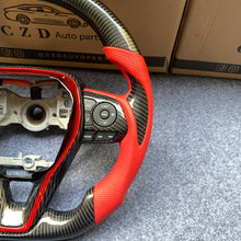 Load image into Gallery viewer, czd auto parts carbon fiber steering wheel for Toyota Corolla 2019-2020 with red perforated leather