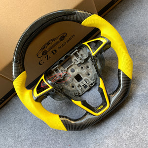 czd auto parts carbon fiber steering wheel for Ford S-Max 2015-2020 with led shift light