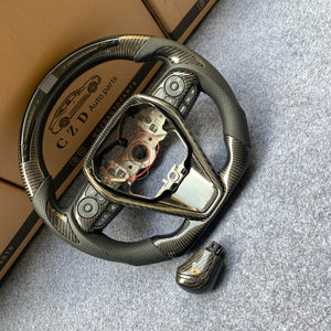 CZD Autoparts for Toyota 8th gen Camry se xse le xle 2018-2022 carbon fiber steering wheel with LED