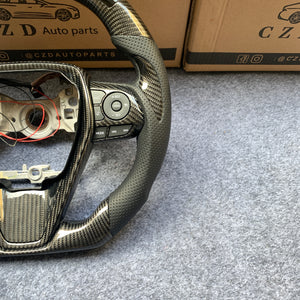 CZD Autoparts for Toyota 8th gen Camry se xse le xle 2018-2022 carbon fiber steering wheel gloss black carbon fiber top and bottom