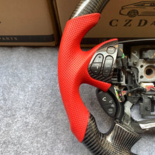 Load image into Gallery viewer, CZD auto parts for Acura TL 2004-2006 carbon fiber steering wheel with red perforated leather side