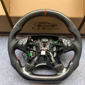 czd auto parts carbon fiber steering wheel for Acura TL with red stripe and stitch