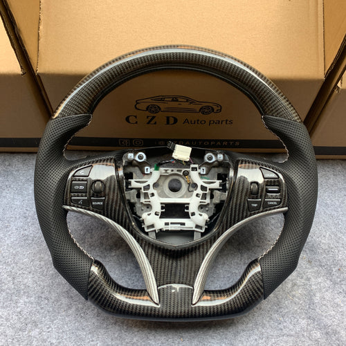 czd auto parts carbon fiber steering wheel for Acura MDX with white stitch
