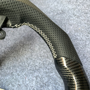 czd auto parts carbon fiber steering wheel for Infiniti G37 with white stripe and stitch