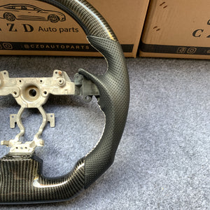 czd auto parts carbon fiber steering wheel for Infiniti G37 with white stripe and stitch