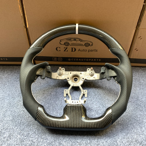 czd auto parts carbon fiber steering wheel for Infiniti G37 with white stripe and stitch
