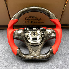 Load image into Gallery viewer, czd auto parts carbon fiber steering wheel for Acura TLX 2015-2021 with red perforated leather