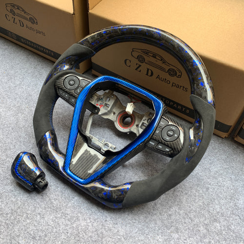 CZD Autoparts for Toyota 8th gen Camry se xse le xle 2018-2022 carbon fiber steering wheel without airbag cover