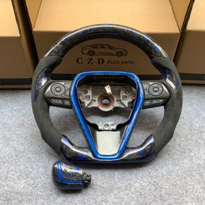 CZD Autoparts for Toyota 8th gen Camry se xse le xle 2018-2022 carbon fiber steering wheel without airbag cover