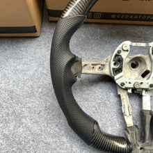 Load image into Gallery viewer, CZD Autoparts for BMW M1 M2 M3 M4 F80 F82 F83 carbon fiber steering wheel gloss black carbon fiber top and bottom with M-color stripe