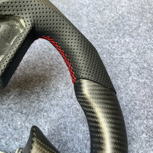 Load image into Gallery viewer, czd auto parts carbon fiber steering wheel for Infiniti Q50 with red stitch and perforated leather