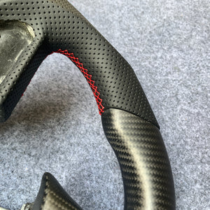 czd auto parts carbon fiber steering wheel for Infiniti Q50 with red stitch and perforated leather