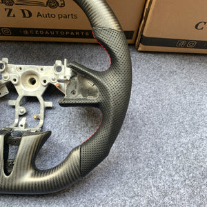 czd auto parts carbon fiber steering wheel for Infiniti Q50 with red stitch and perforated leather