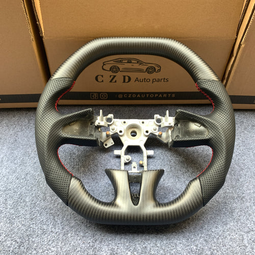 czd auto parts carbon fiber steering wheel for Infiniti Q50 with red stitch and perforated leather