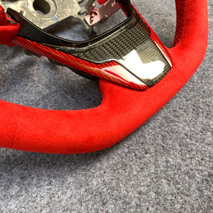 2016-2021 Honda 10th gen Civic SI/FK8/Clarity/MK10 carbon fiber steering wheel with all red from czd auto parts