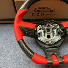 Load image into Gallery viewer, CZD auto parts carbon fiber steering wheel for camaro 2010-2011 with red perforated leather on bottom