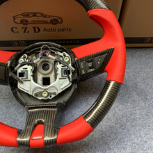 Load image into Gallery viewer, CZD auto parts carbon fiber steering wheel for camaro 2010-2011 with red perforated leather on bottom