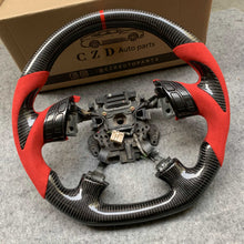 Load image into Gallery viewer, CZD auto parts for Honda Inspire carbon fiber steering wheel with red perforated leather side
