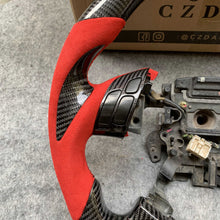 Load image into Gallery viewer, CZD autoparts for Honda  7th gen Accord Sedan TESTED LX 2003-2007 carbon fiber steering wheel with red perforated leather side