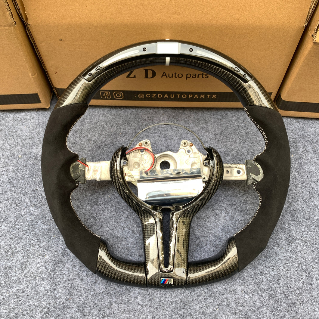 CZD Autoparts For BMW M2 F87 M3 F80 M4 F82 carbon fiber steering wheel with black alcantara sides