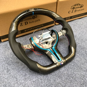CZD Autoparts For BMW M2 F87 M3 F80 M4 F82 carbon fiber steering wheel with Japanese LED