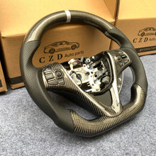 Load image into Gallery viewer, czd auto parts carbon fiber steering wheel for Acura TLX 2015-2021 with white stripe and stitch