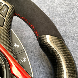 czd auto parts carbon fiber steering wheel for Acura TLX 2015-2021 with red stripe and trim