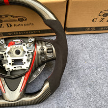 Load image into Gallery viewer, czd auto parts carbon fiber steering wheel for Acura TLX 2015-2021 with red stripe and trim