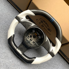 Load image into Gallery viewer, CZD auto parts for 911 Carrera models Panamera 2009-2016 carbon fiber steering wheel with white perforated leather side
